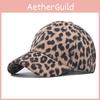 Cotton Pattern Leopard Baseball Cap Unisex Curved Brim Sun Hat For Wear Casual
