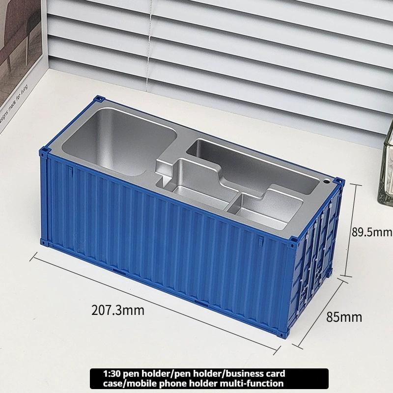 1:30 Scale Shipping Container Business Card Organizer Desk Stationery Storage Box Office Decor Pen Holder Creative Gift Ornament