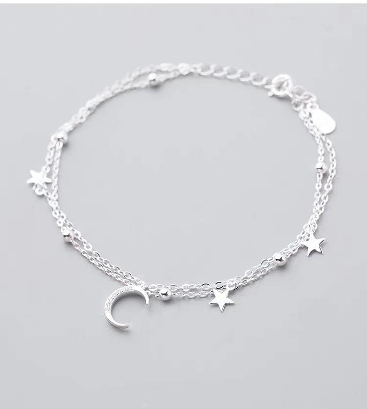 Female Light Luxury Niche Double-layer Star Moon Bracelet