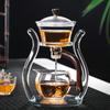 Lazy Kung Fu Glass Tea Set Semi Automatic Drip With Infuser Glass Teapot Set Magnetic Switch Teapot Teacup Set Glassware