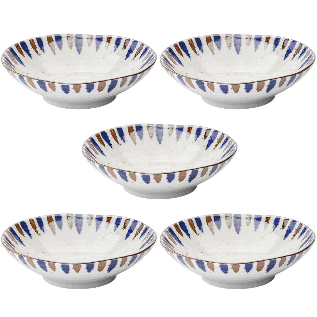 Mino Ware Tableware Set of Including a Shallow a Deep and a Approximately 17cm In Microwave and Dishwasher Made In Product Number 564607 "Fuchi