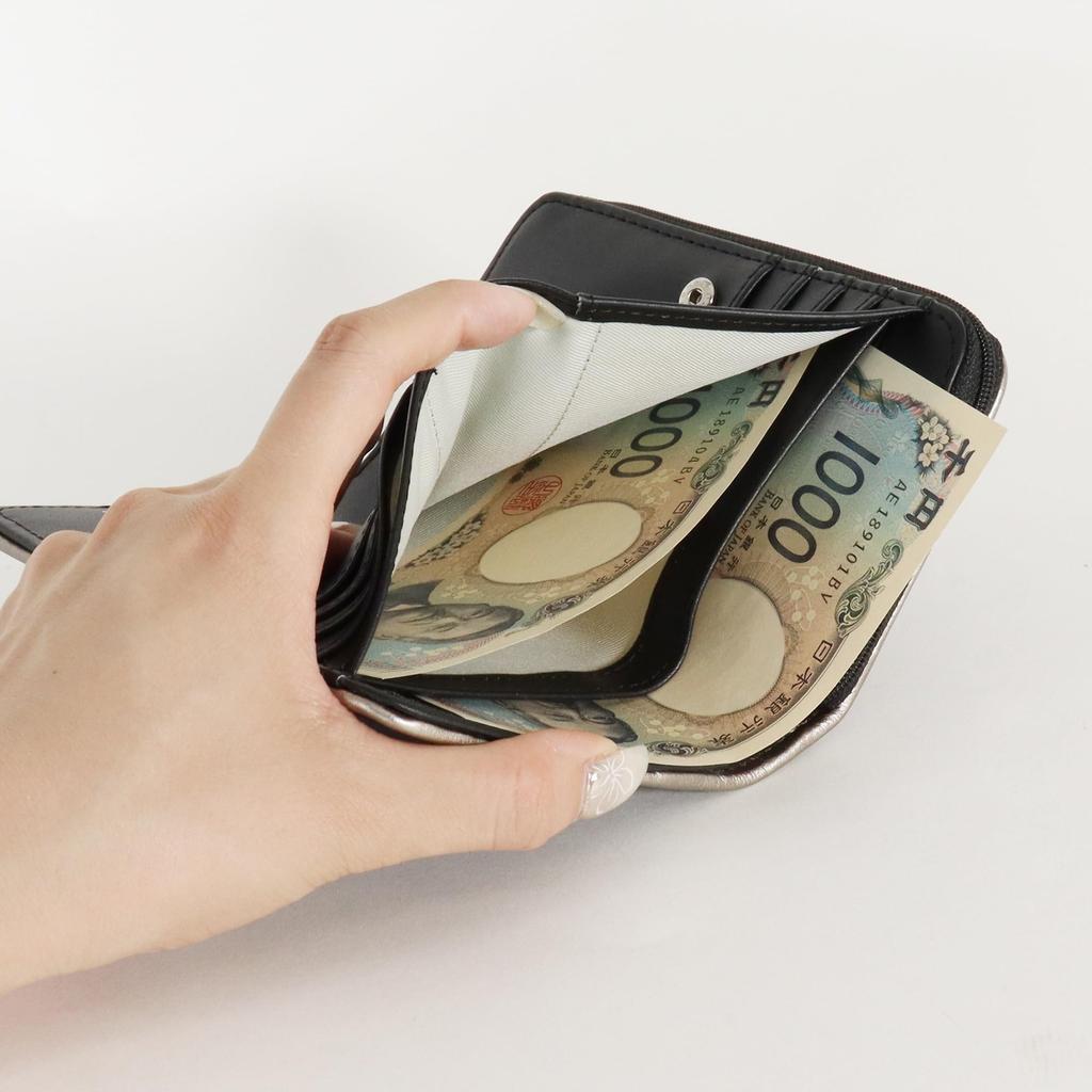 Alpha Cubic Bifold Wallet with Removable Card Large Beige Women's Zipper-Around Design, Case, Capacity, High-Quality Design,