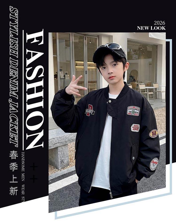 Children's clothing boys' baseball jacket Spring and Autumn 2026 new item Middle and large children's spring boys' spring clothing cool and trendy