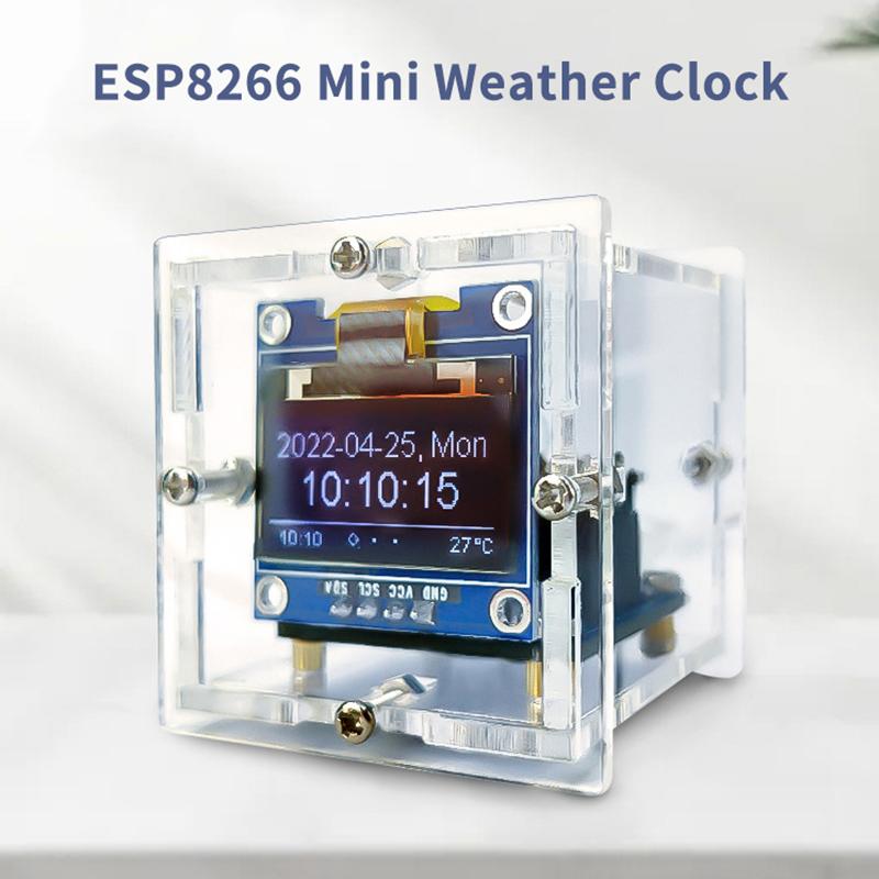 Esp8266 Mini Weather Clock Wifi Digital Clock Diy Soldering Kit Electronic Multifunctional Weather Station