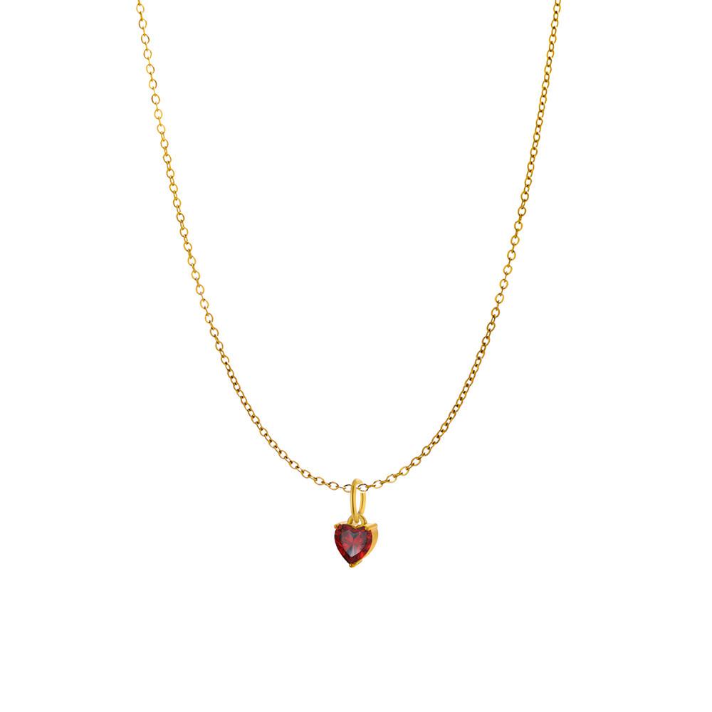 Exquisite Heart Zircon Necklace: Versatile Stainless Steel  Titanium Clavicle Chain