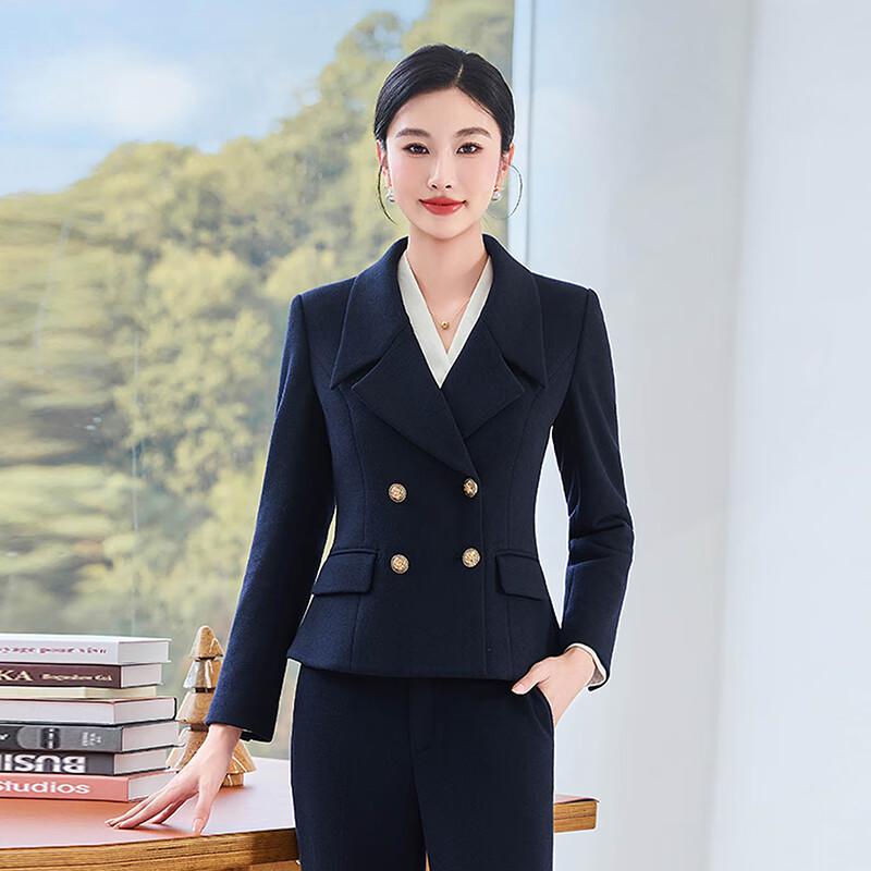 Women's Elegant Double-breasted Blazer & Wide-Leg Pants Set