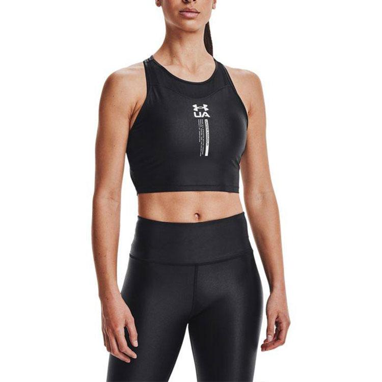Under Armour Iso-Chill Crop Training Tank Top Women Tops Black 1361151-001