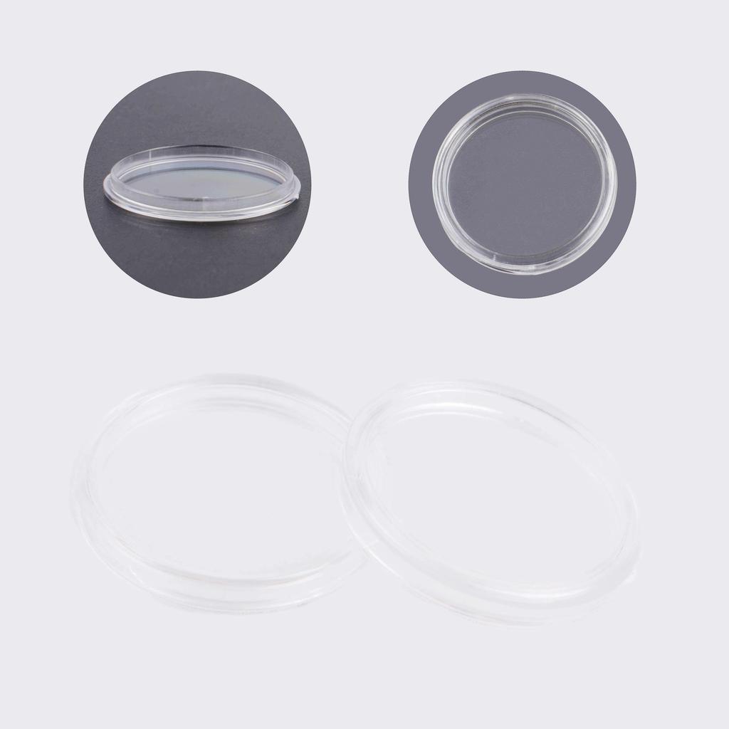 100x Transparent Coin Capsules Coin Case Holders Container Storage Boxes - 25mm