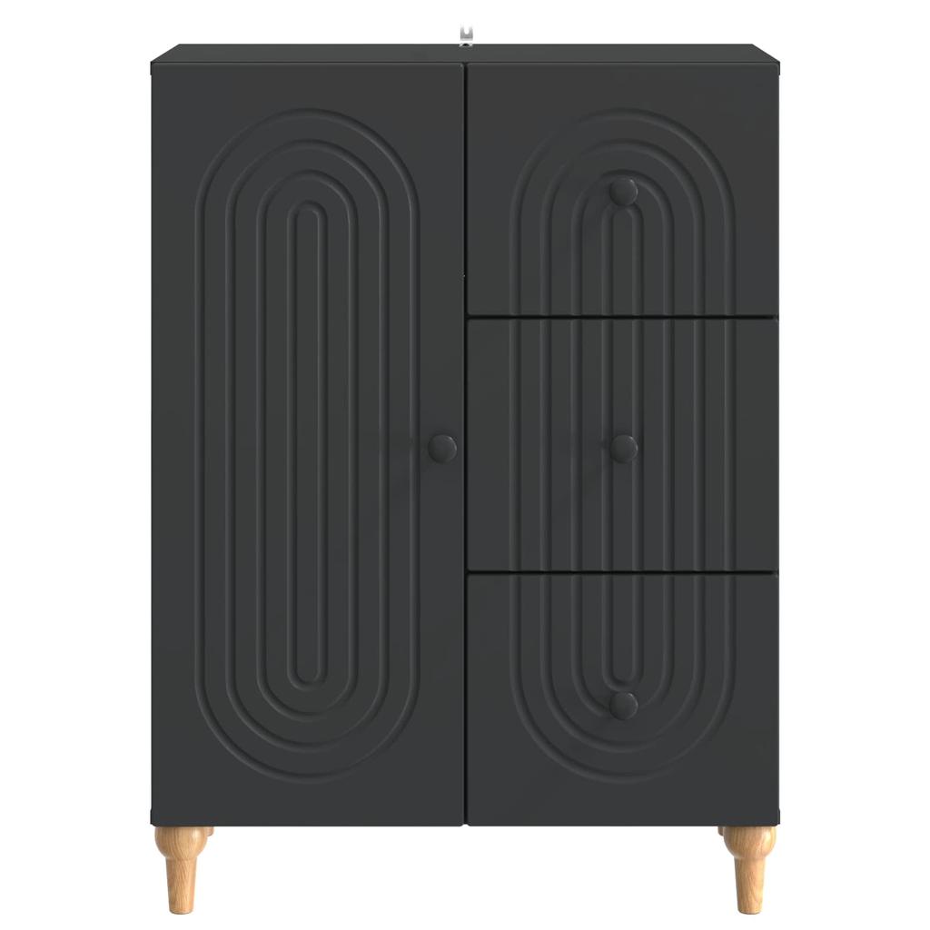 Sideboard Black 66 x 34.5 x 90 cm Particleboard