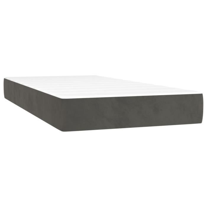347709 vidaXL Pocket Spring Bed Mattress Dark Grey 90x190 Cm Thickness 20 Cm