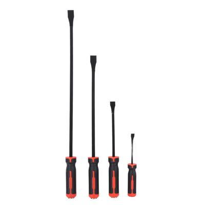 Pry Bar Set, Tire Repair Crowbar Kit, Angled Tip, 60HRC Hardness, 30° Curve, 8121824 Inch, 4-Piece Set, Automotive Repair Tool