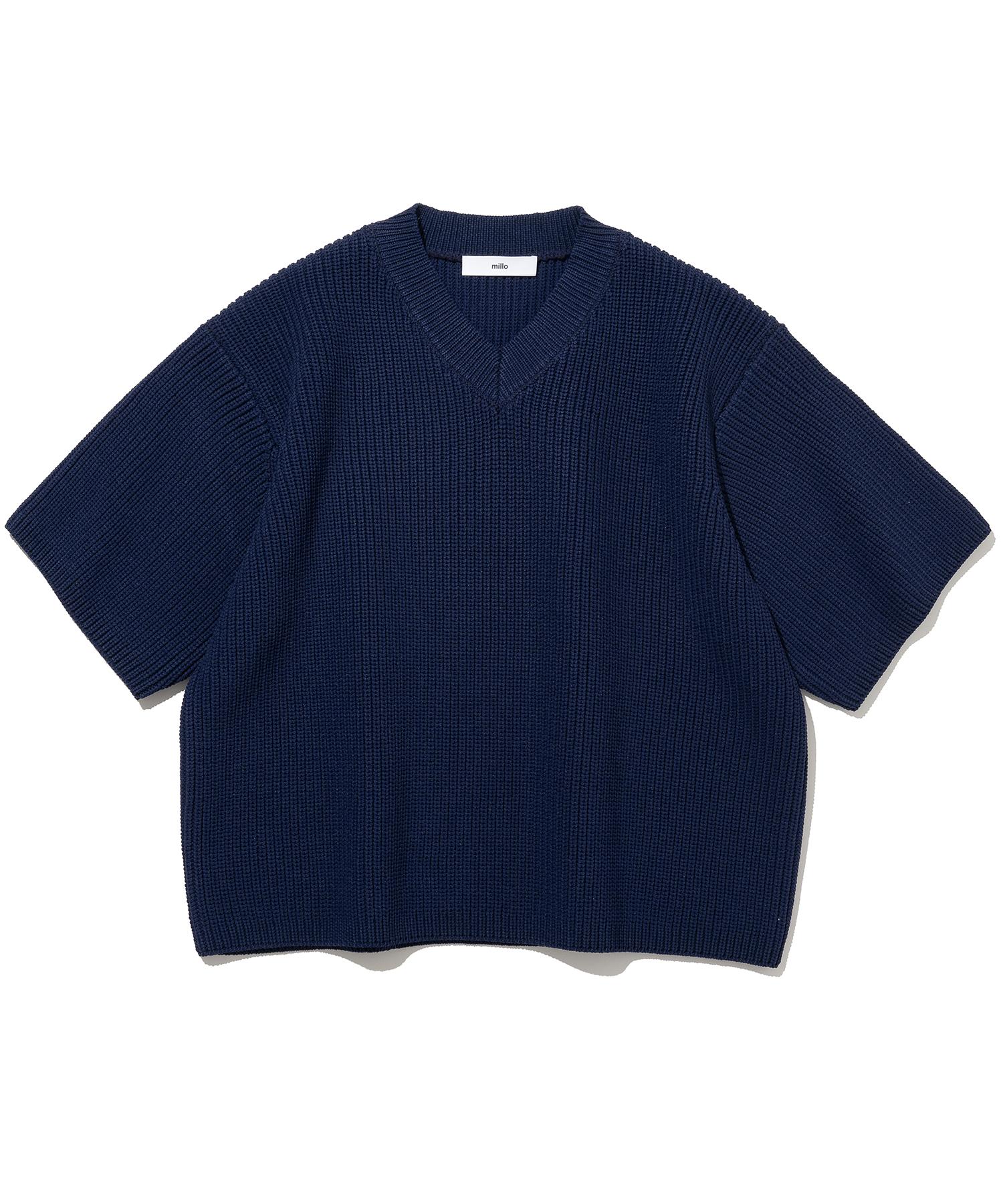 Milo Archive Stable V-Neck Knit [Deep Navy] Beige/M
