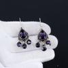 Amethyst Earrings, Gemstone Earring, Antique Amethyst Gemstone Silver Earring, 925 Solid Silver Gemstone Jewelry, Gemstone Earring For Her