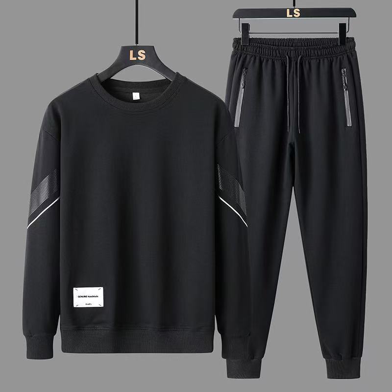 Men's Fashion Round Neck Long Sleeve T-shirt Casual Sports Pants Daily Casual Set Spring Autumn Sports Fashion 2-piece Set