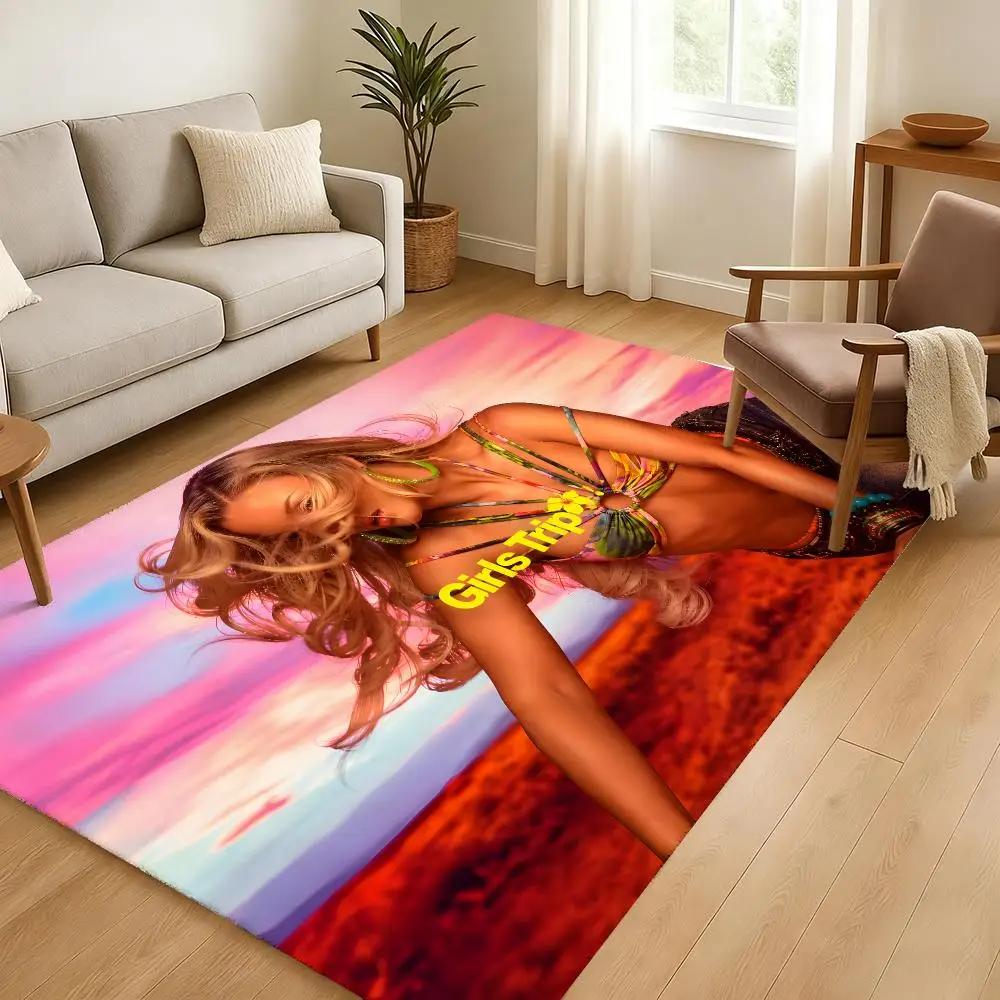 Singer Z-Zara Larsson Girls Trip Floor Mat Soft Thickened Absorbent Non-Slip Bedroom Living Room Door Mat Home Flannel Rugs