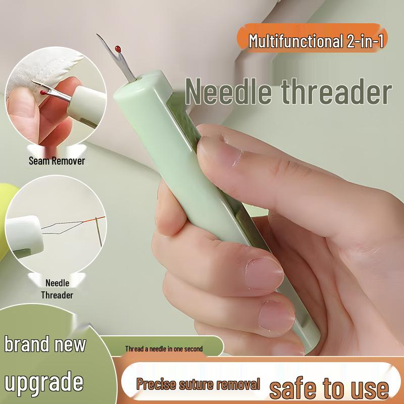 Dual Needle Threader & Seam Ripper: Double-Headed Tool for Easy Sewing and Threading