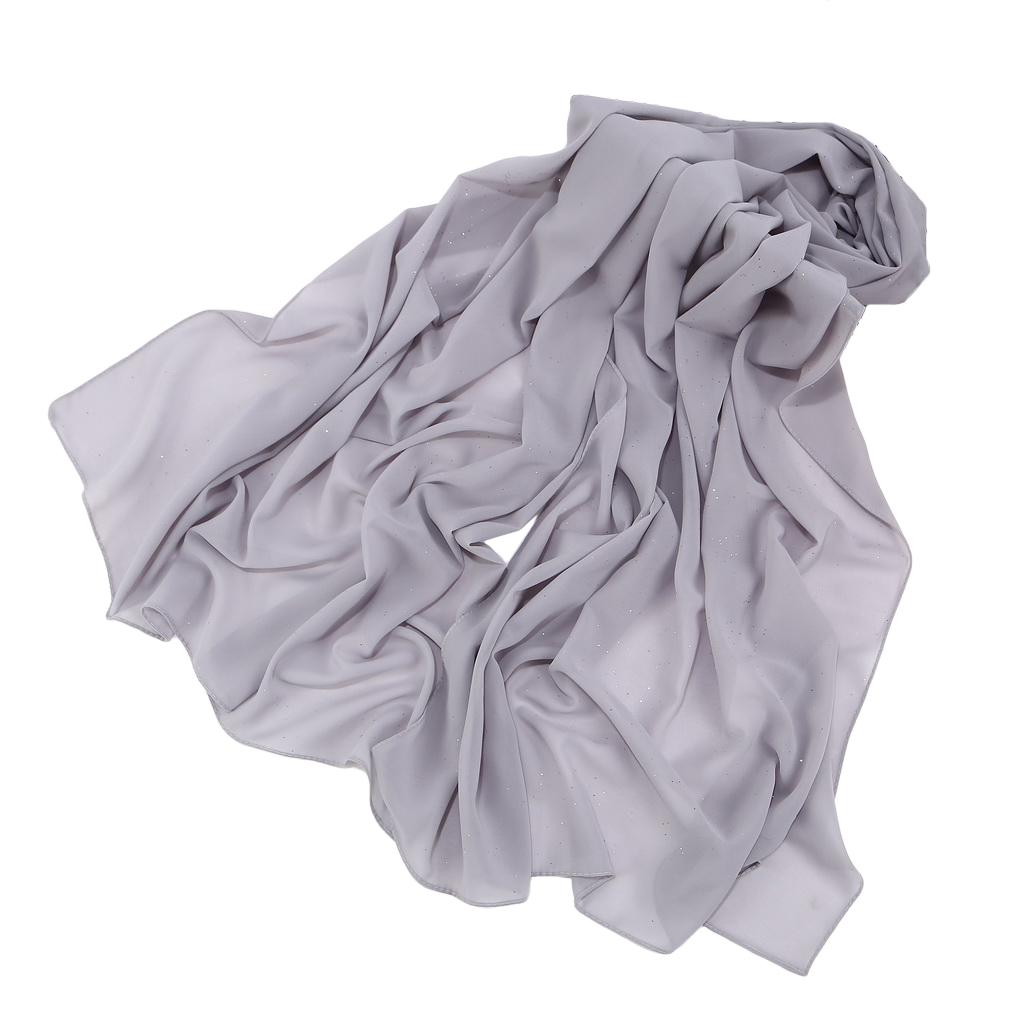 Women's Chiffon Shawl, Glitter Gold Powder Scarf, Chiffon Hijab for Party/Beach