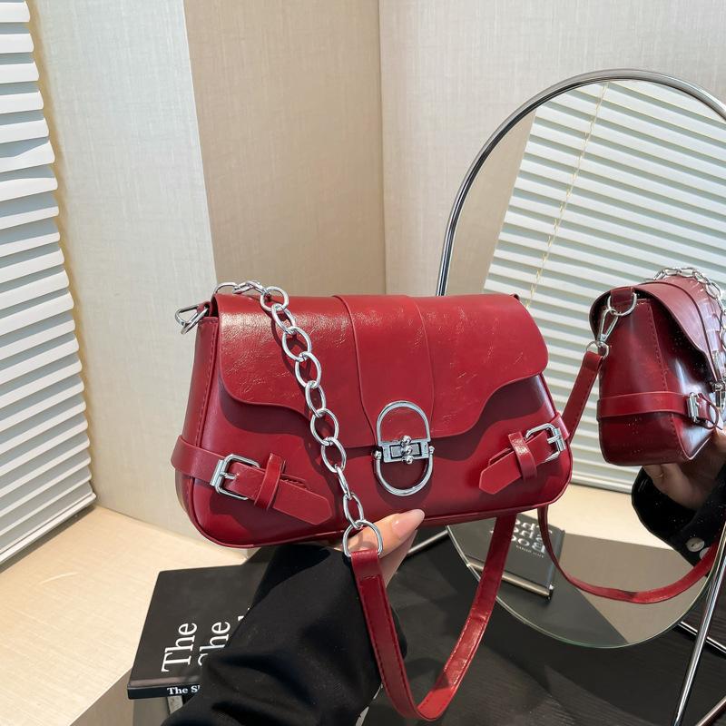 

Нишевая сумка женская 2025 новая сумка под мышку Maillard ретро сумка через плечо высококлассная модная сумка-мессенджер для通勤 красный