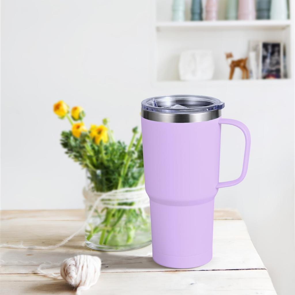 Livole Tumbler with Vacuum with Large Stainless Coffee Travel Large Capacity with Perfect for and Carbonated Perfect for Outdoor and Light Purple