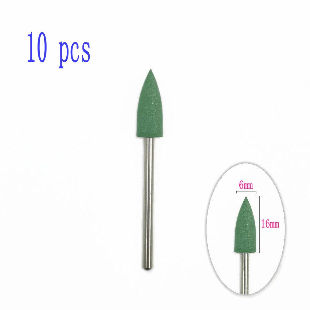 6pcs/10pcs Silicone Rubber Dental Polishing Polisher Grinders Nail Drill Bits for Electric Manicure 2.35mm Shank
