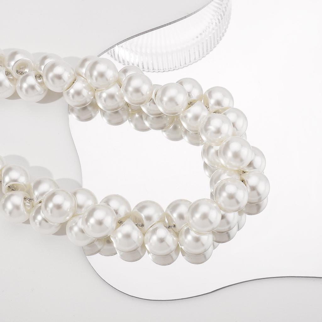 Tooxika Baroque Faux Pearl Necklace Exaggerated Large Pearl Temperament Choker Collarbone Chain
