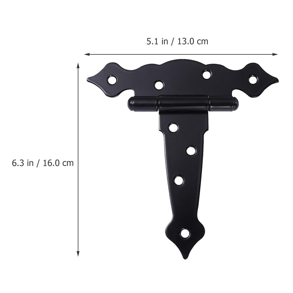 Black Iron Heavy Duty T Hinge Barn Door Hinges Shed Hinges For Fence Yard Gate Hardware Hinge Garden Door Furniture Hinges