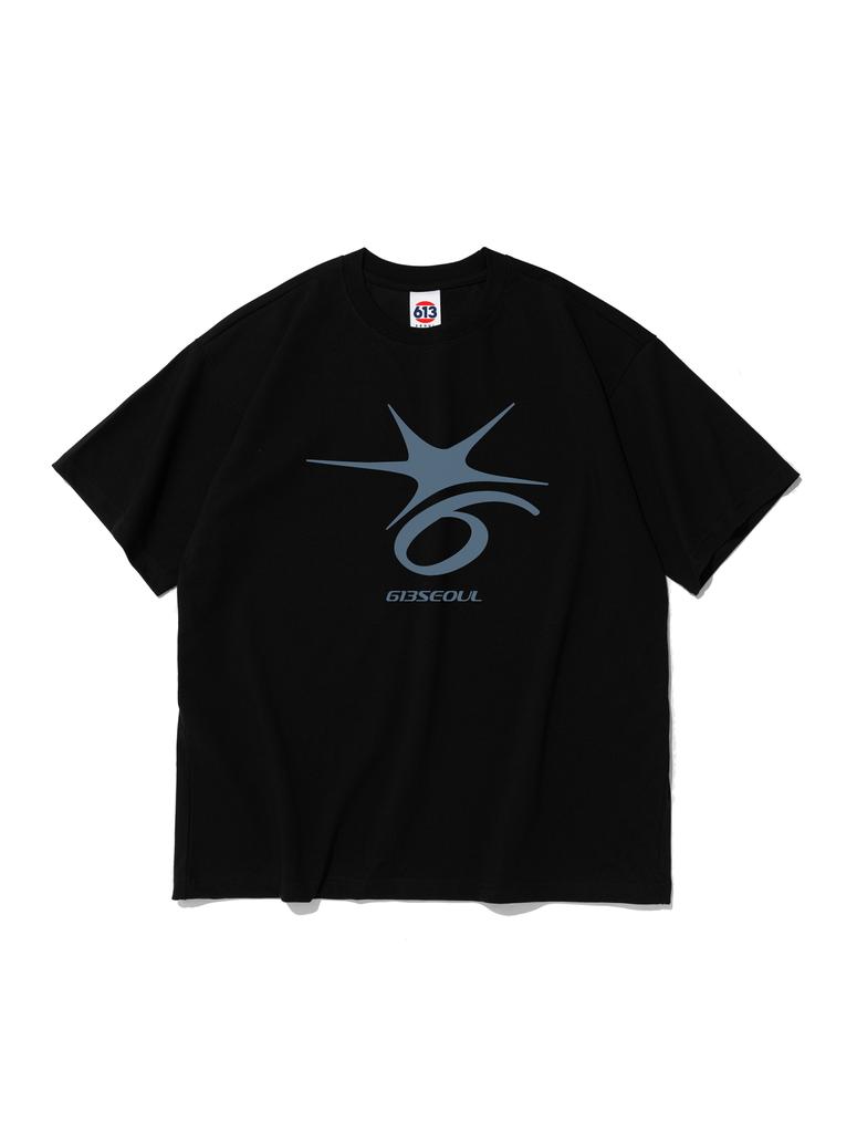 613SEOUL Crack Six Point Logo Short Sleeve T-Shirt (Black)