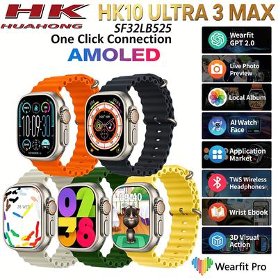 2025 HK10 ULTRA 3 MAXGEN4 AMOLED Smart Watch Photo Album Men Local Music TWS ChatGPT NFC Smartwatch