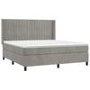 Vidaxl Letto Continentale Con Materasso, Grigio Chiaro, 160X200Cm, Velluto