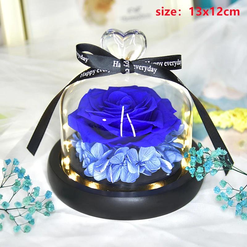 Valentines Day Gift for Girlfriend Eternal Rose LED Light Flower In Glass Cover Mothers Day Birthday Party Wedding Decoration