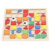 Colorful Blocks Brain Teasers Toy Improve Coordination Wood Blocks Jigsaw Puzzle Toy for Kids