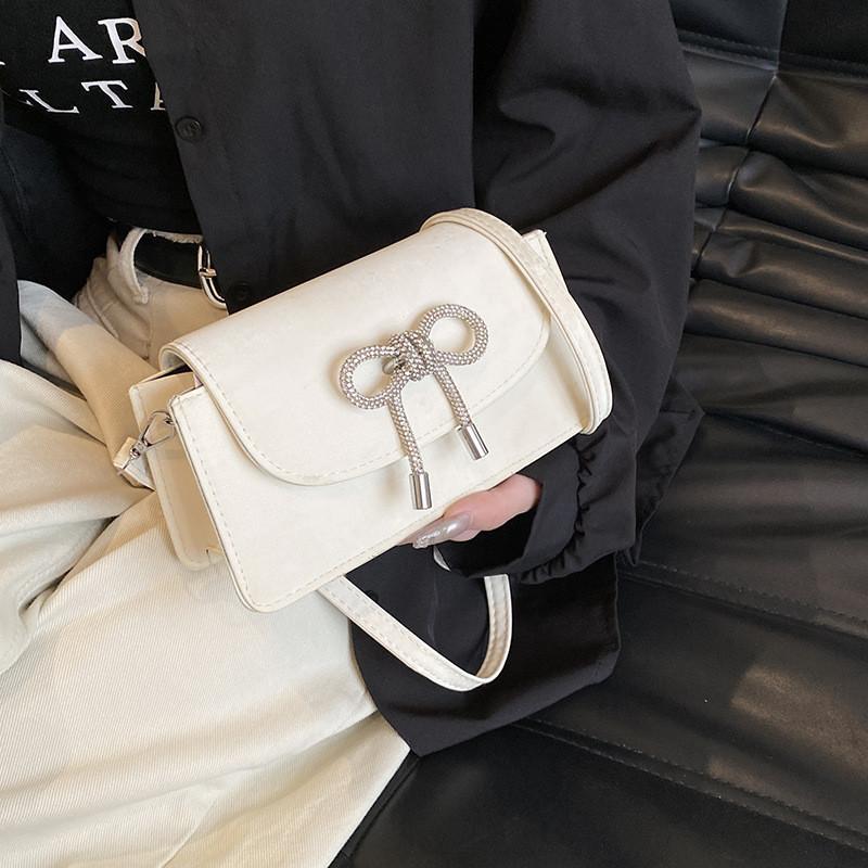 Fashionable Pu Leather Shoulder Crossbody Bag For Women With Elegant Bowknot Design