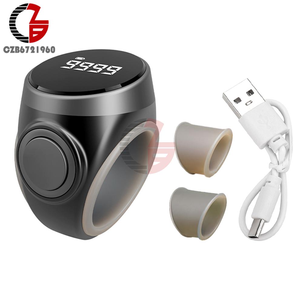 

Voktta Smart Tasbih Tally Counter Type-C Rechargeable Muslims Zikr Ring Type Button Counter Prayer Time Vibration Reminder