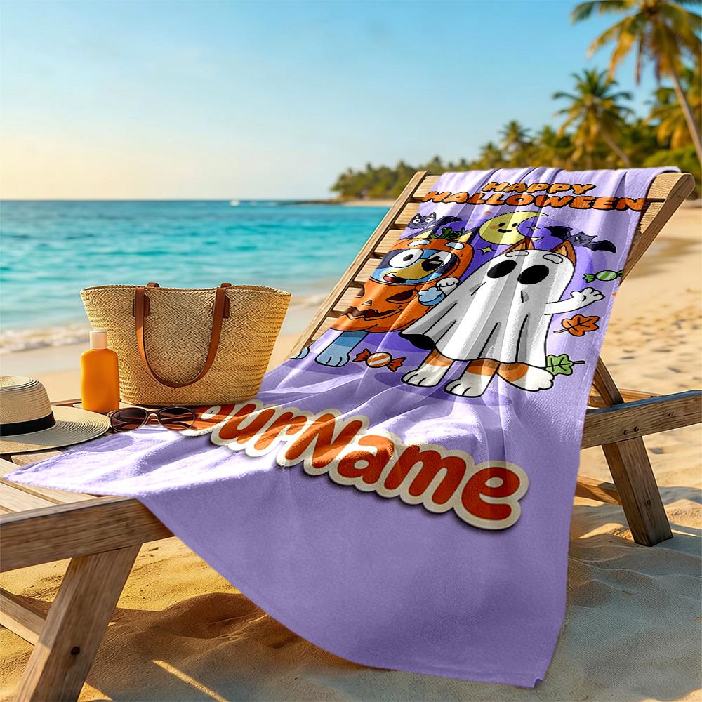 Bluey Customize Text Beach Towel High Absorbency & Quick-Dry Portable for SwimmingBeachCamping Travel Beach AccessoriesGym