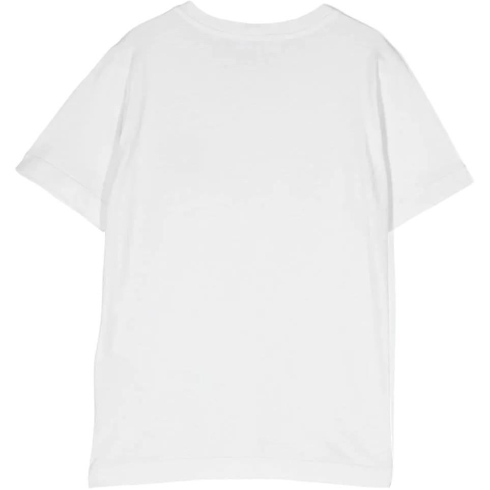 STONE ISLAND T-Shirt Solid Color Crew Neck Fitted Short Sleeve Kids Tops White 791620147-V0093