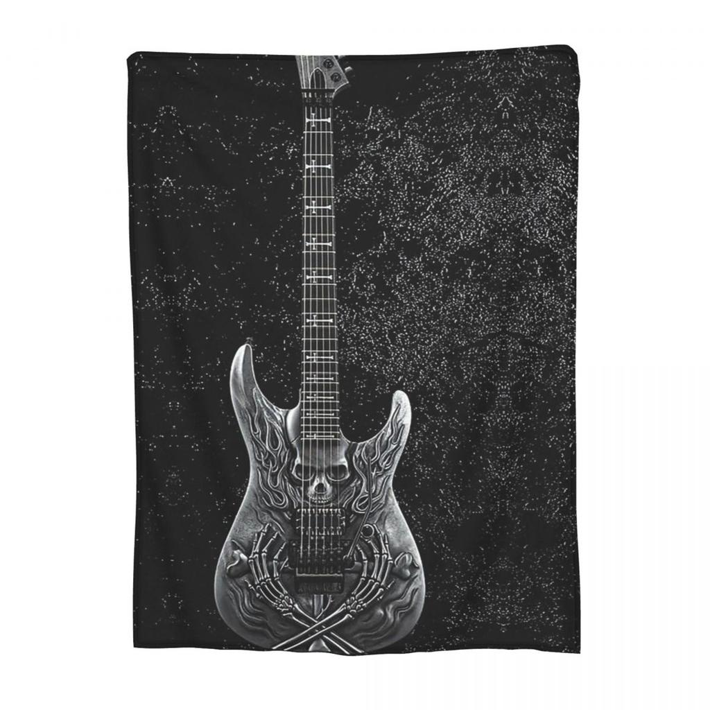 Electric Guitar 3D Classical Guitar Blanket Fleece Sofa Throw Blanket Multi-function for Bedroom Office Throws Bedspread Quilt