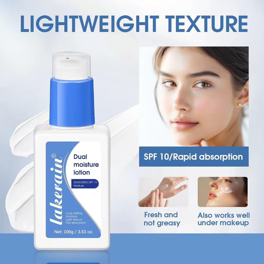 Lozione Idratante Doppia Protezione Solare SPF10 Idratazione a Lunga Durata Aspetto Uniforme della Pelle Cura della Pelle Fresca e Non Grassa