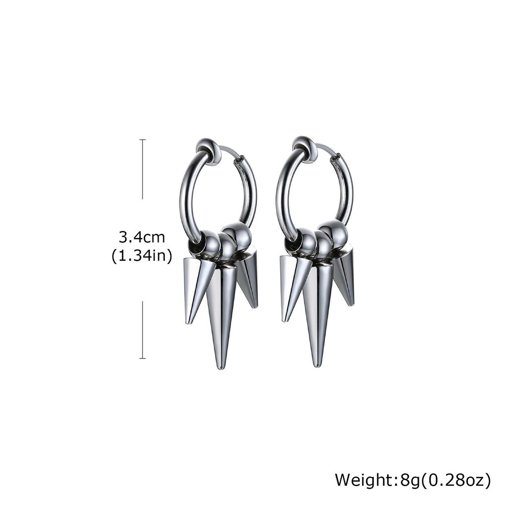 Classic Stainless Steel Rivet Clip Earring for Men Women,Anti Allergy Non-pierced Huggies Earrings,Rock Punk Jewelry Gift