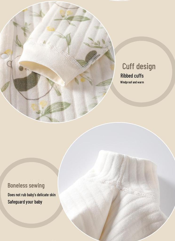 Baby Spring Cotton Jumpsuit: Class A Pure Cotton Warm Boneless Romper