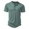 Henley-Kragen Sommer Herren Casual Einfarbig Kurzarm T-Shirt für Männer Polo Herren Baumwolle Herren T-Shirts