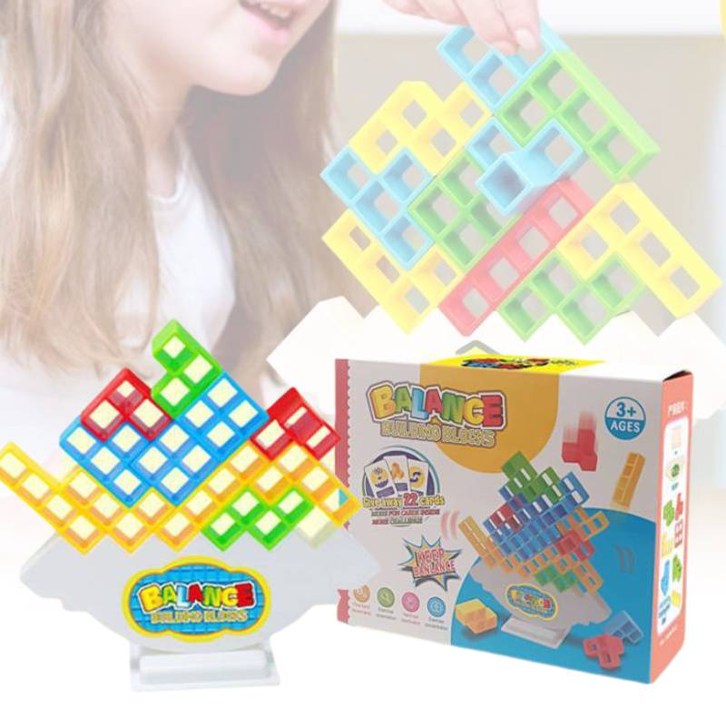 Tetris Tower Balance Game Tetra Tower Toys Stacking Blocks Kids 16 32 48 Pcs 64