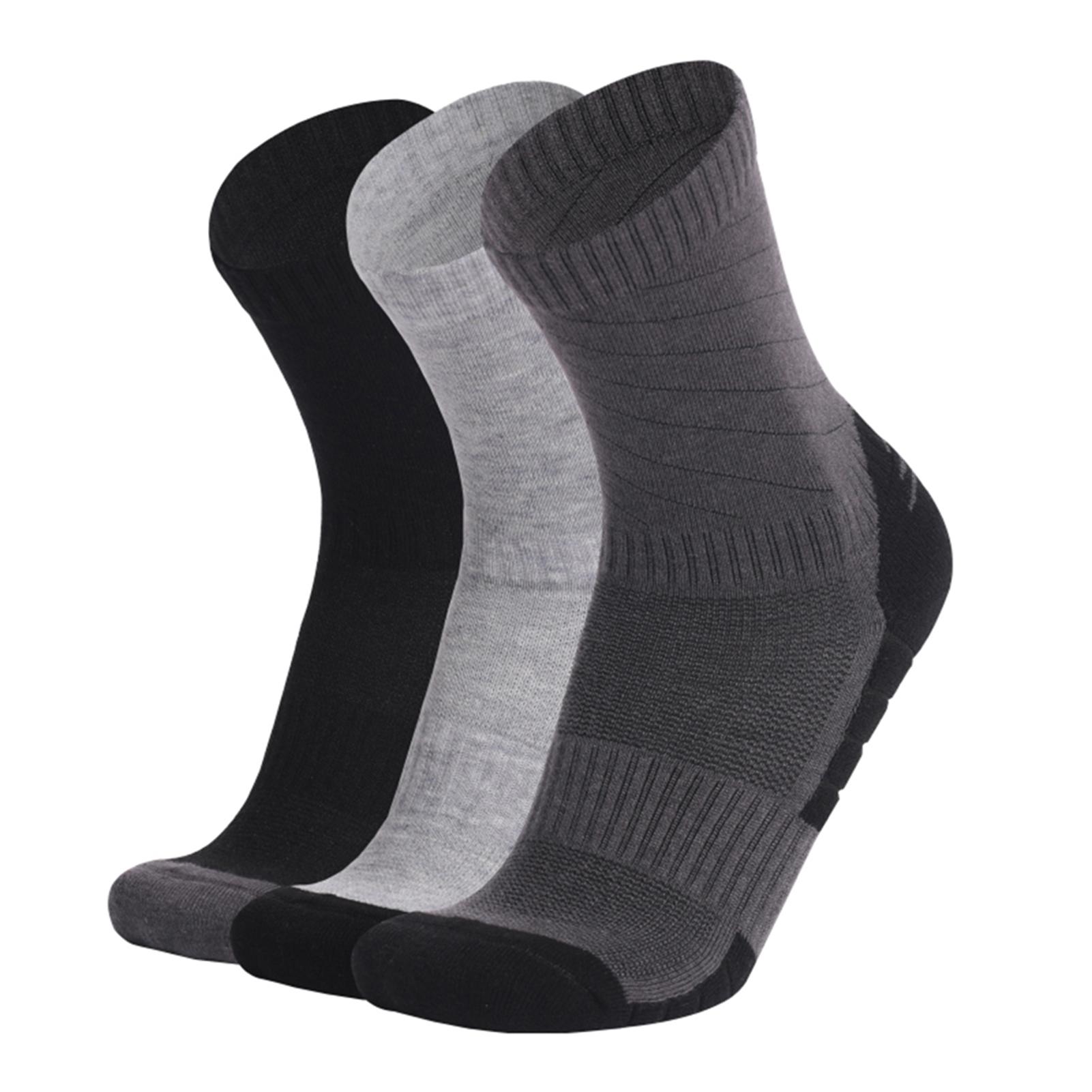 

3 пары шерстяных носков, нескользящие спортивные носки для занятий фитнесом на открытом воздухе, дышащие, влагоотводящие носки L