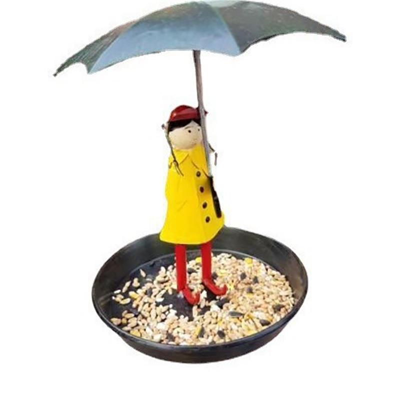 Mangiatoie per Uccelli da Appendere per Esterni Ragazza e Ombrello Mangiatoia per Colibrì Vassoio Esterno per Mangiatoia per Uccelli Decorazioni da Giardino Decorazioni per Cortile