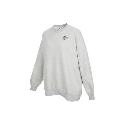 Embroidered Logo Fleece Sweatshirt Women Sweatshirt Grey DQ9146-050