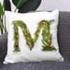 Branches Leaves Alphabet Cushion Cover Christmas Party Home Sofa Car Decoration  Tree  Pillowcase