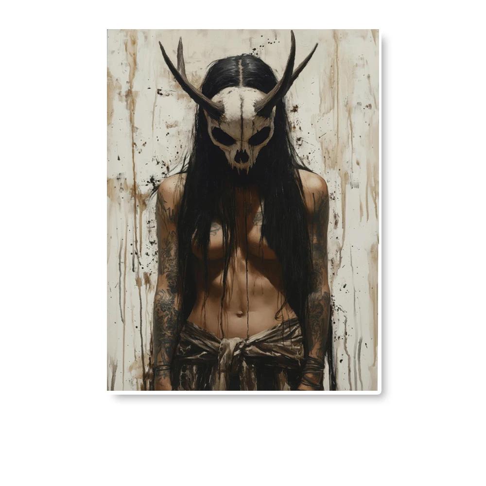 Goddess Heidr Wall Arts, Norse Goddess of Magic Posters Prints, Viking Witch Canvas Painting, Gothic Posters, Home Decor Unframe
