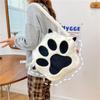 Cute Cat Paw Plush Backpack for Girls - Single Shoulder & Student Style for Autumn/Winter