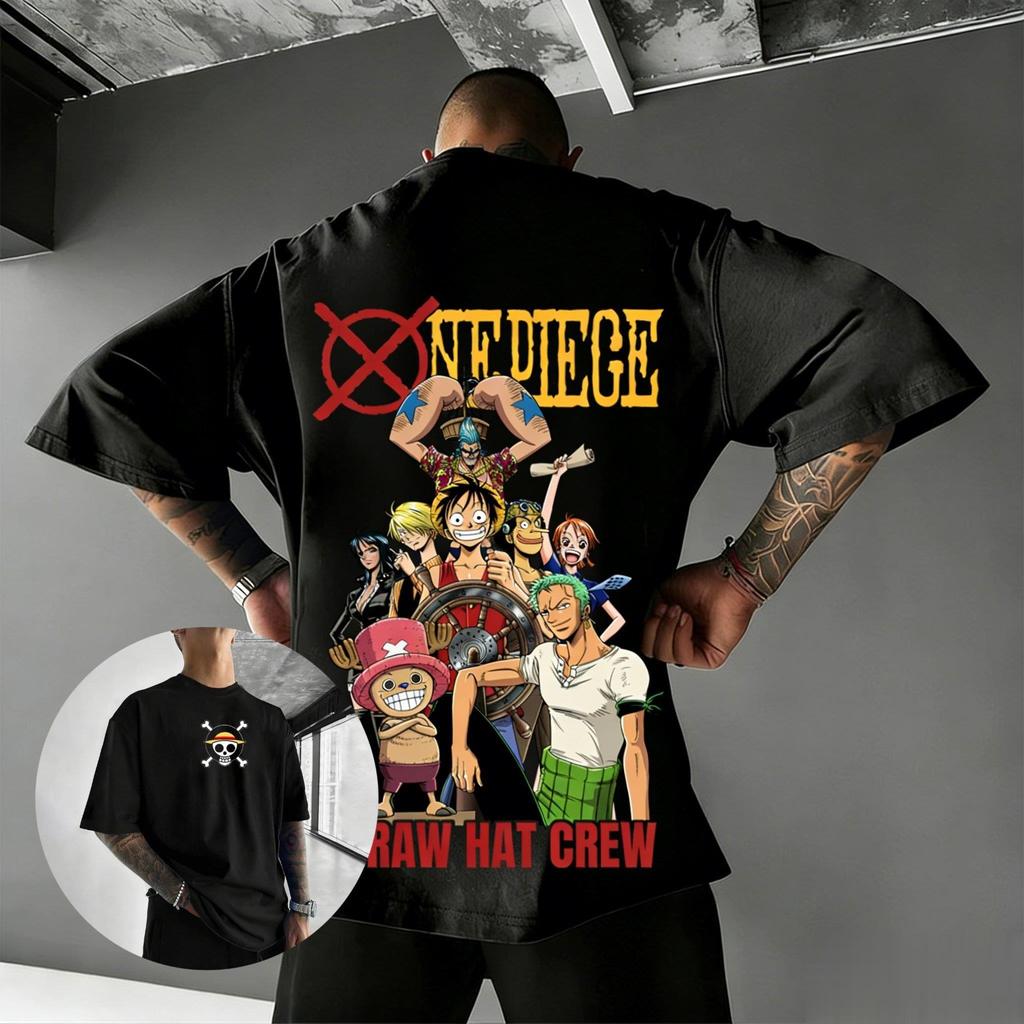 Unisex One Piece Anime Graphic T Shirt Men Women 2026 Summer Cotton Short Sleeve Tee Casual Streetwear Oversized Crewneck Tops