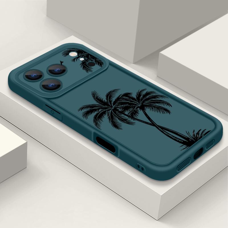 Custodia Creativa con Motivo Tramonto Cocco per iPhone 17 Pro Max 17e 16e Cover Bumper Morbida in Silicone Antiurto per iPhone 16 15 14 13 Pro Max 11
