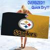 Pittsburgh Steelers Print Beach Towel, Large Soft Quick Dry Towel for Beach Camping Swimming